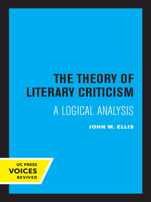 cover image of The Theory of Literary Criticism